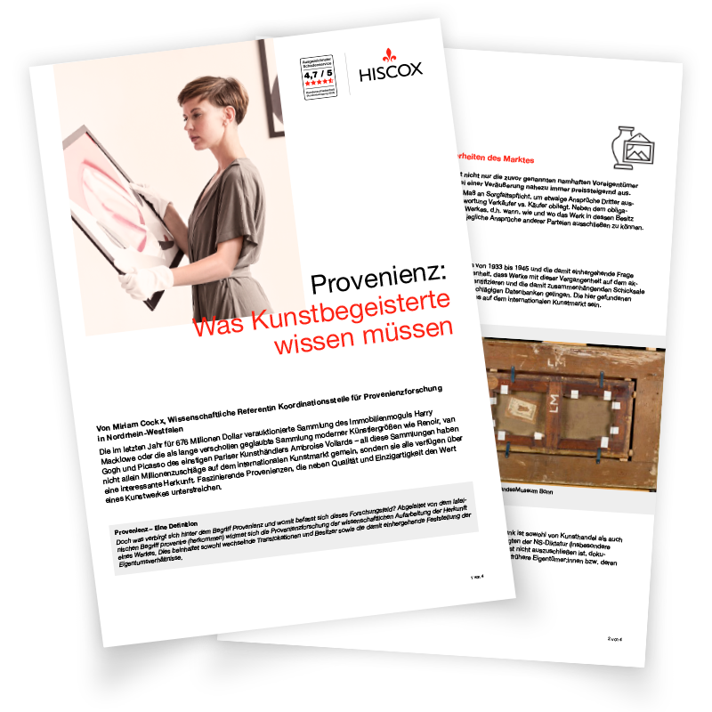 Vorschau auf das Factsheet zur Provenienzforschung von Hiscox