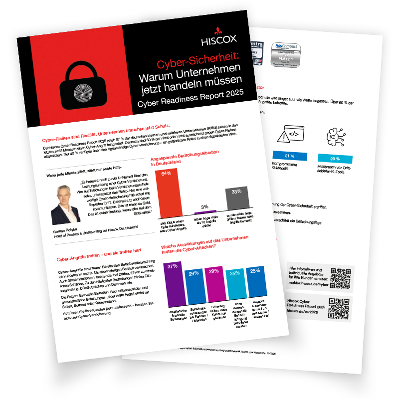 Vorschau auf das Factsheet zu den Ergebnissen des Hiscox Cyber Readiness Report 2025