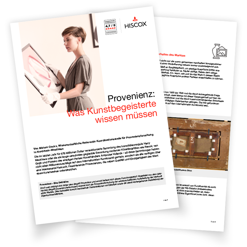 Vorschau auf das Factsheet zur Provenienzforschung von Hiscox