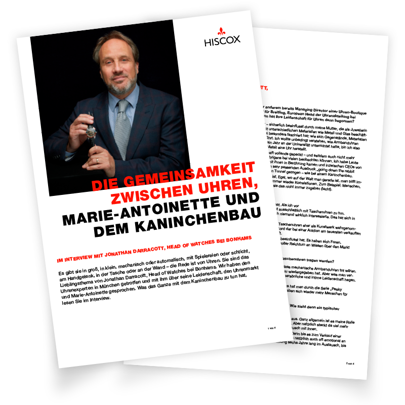 Vorschau auf das Dokument zum Interview mit Jonathan Darracot, Global Head of Watches bei Hiscox