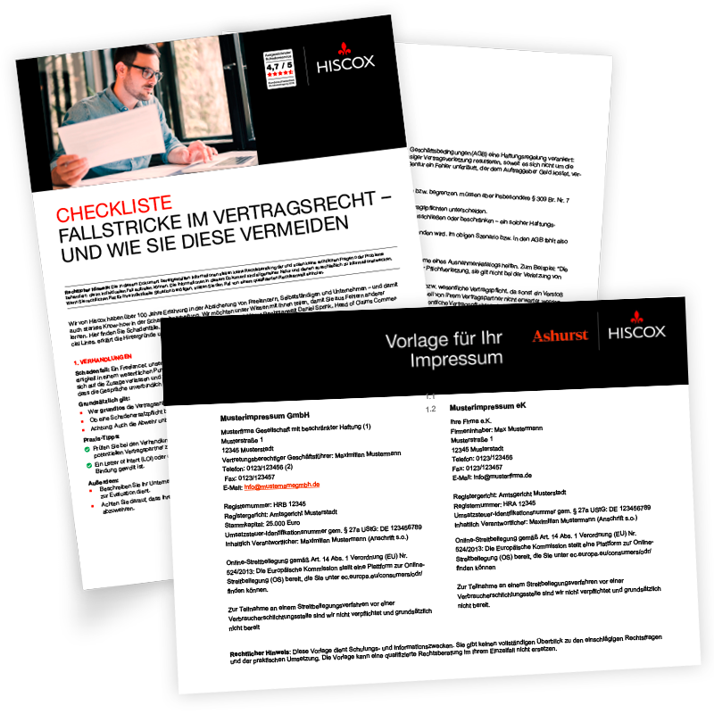 Vorschau der Inhalte des Risikomanagement-Kits zum Thema Vertragsrecht