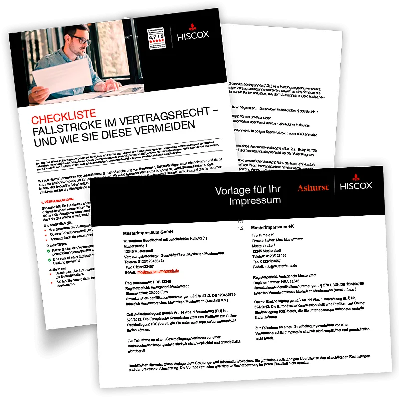 Vorschau der Inhalte des Risikomanagement-Kits zum Thema Vertragsrecht