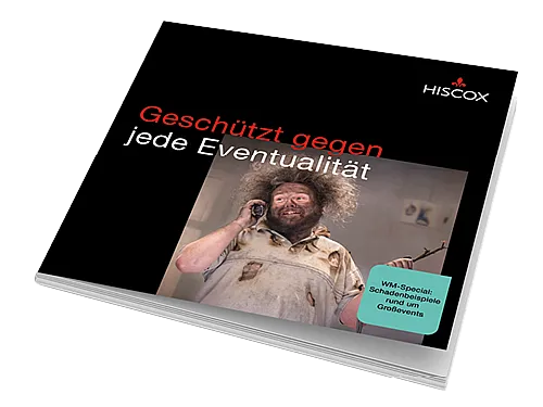 Vorschau des Hiscox Schadenbooklets mit dem Titel "Geschützt für jede Eventualität"
